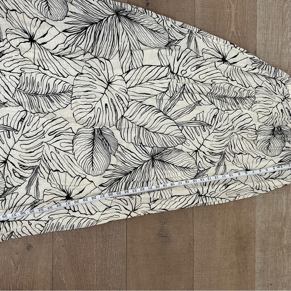 Elan Strapless Cream Leaf Print Dress - Picture 12 of 13